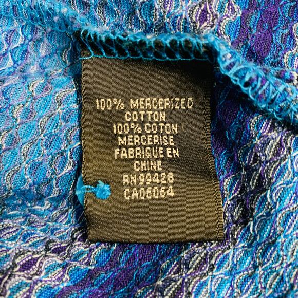 BUGATCHI UOMO Size L Blue Purple Pattern Cotton Buttoned Polo - Picture 7 of 8